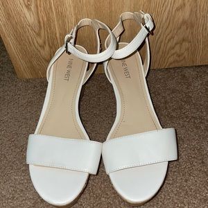 Nine West White Wedges